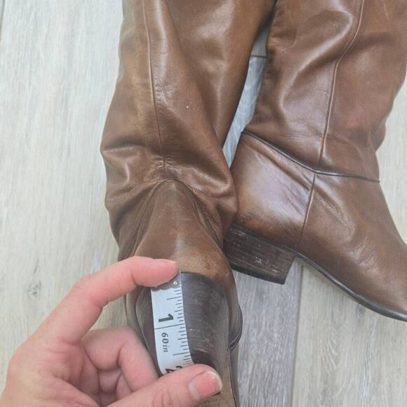 Peter Kaiser brown leather calf height boots women's 6.5 elastomere west Germany - Picture 5 of 13